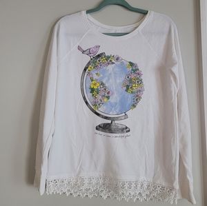 Justice Girls Sz 20 Sweater with fringe hem